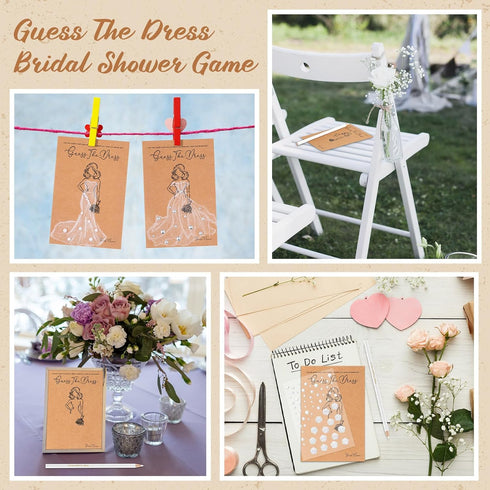 Sinload 30 Sets 30 30 Guess the Dress Bridal Shower Games for Guests Include Wedding Shower Games Cards Water Soluble