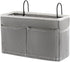 Bedside Caddy Hanging Storage Basket, Bed Organizer for Headboards, Bunk Dorm Rooms, Crib Beds (Grey)