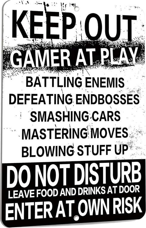 SKYOCEAN Keep Out Gamer at Play Enter at Own Risk Funny Novelty Tin