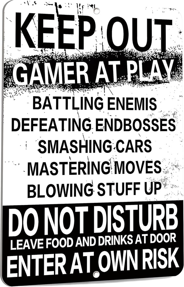 SKYOCEAN Keep Out Gamer at Play Enter at Own Risk Funny Novelty Tin