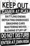 SKYOCEAN Keep Out Gamer at Play Enter at Own Risk Funny Novelty Tin