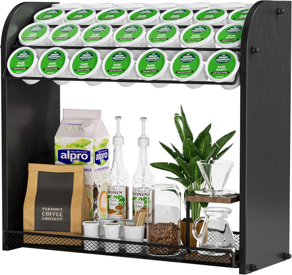 K Cup Coffee Pod Holder, Coffee Pod Organizer for Coffee Bar Accessories, Easy Assembly KCup Coffee Station for