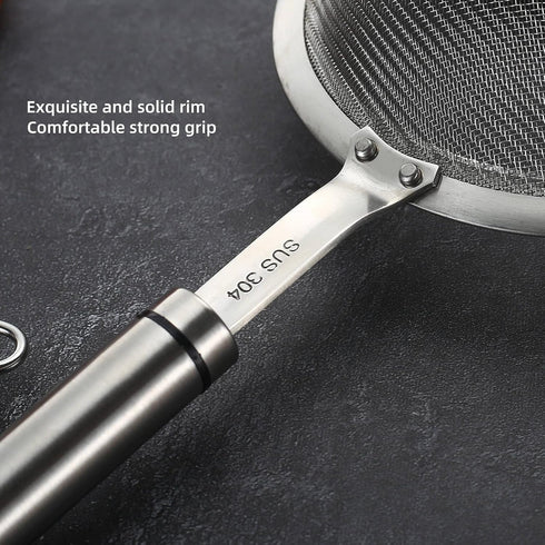 304 Stainless Steel Fine Mesh Strainers for Kitchen, Colander-Skimmer with Handle, Sieve Sifters for Food, Tea, Rice
