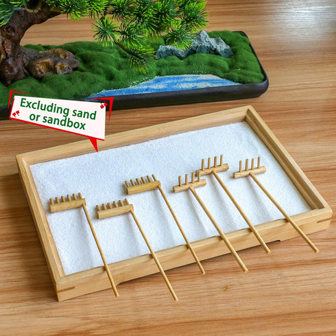 Mini Zen Garden Rake Tool - Japanese Tabletop Rock Sand Garden Tools Accessories Desktop Meditation Zen Decor Zen Gifts