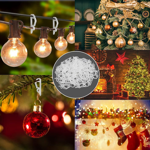 SelfTek 120 Pcs Christmas Light Clips & Hooks, Gutter Clips for Hanging Outdoor Holiday Lights
