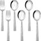 E-far 6-Piece Hammered Serving Utensils Set, 8.7 Inch Stainless Steel Hostess Spoons and Forks, Dishwasher Safe