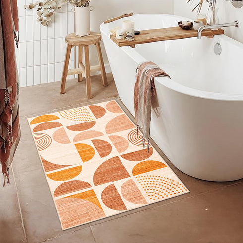 MUJOO Boho Small Washable Rug, 2x3 Area Rugs for Entryway, Bathroom, Soft Non-Slip Indoor Carpet