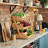 Bamboo Fruit Basket 3-Tier - Premium Produce Basket for Kitchen with 2 Hangers, Durable & Easy to Assemble Fruit Stand