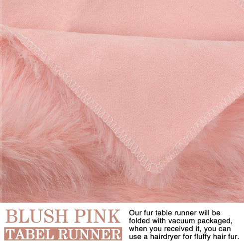 36 inch Summer yuboo Small Blush Pink Table Runner Short, Spring Fluffy Nightstand Dresser Runners Scarf for Bedroom