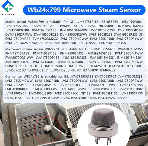 WB24X799 Microwave Steam Sensor Compatible with GE 253789 AP2024309 PS237391 EAP237391