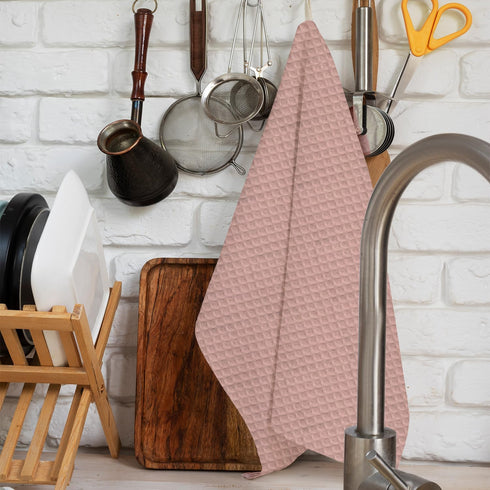 IXORA DECOR 100% Set 4 4 50 70 Inches Cotton Kitchen Towels of | Solid Dyed Waffle Weave Dishcloths | Kitchen & Table