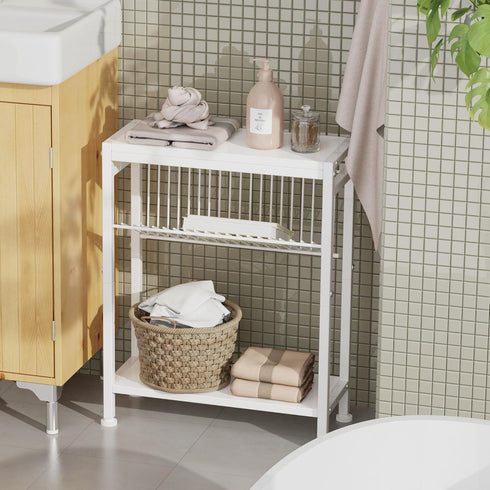 2 1 Side Table for Small Spaces, Narrow End Table with Magazine Holder, in Design Slim Side Table, Skinny Nightstand