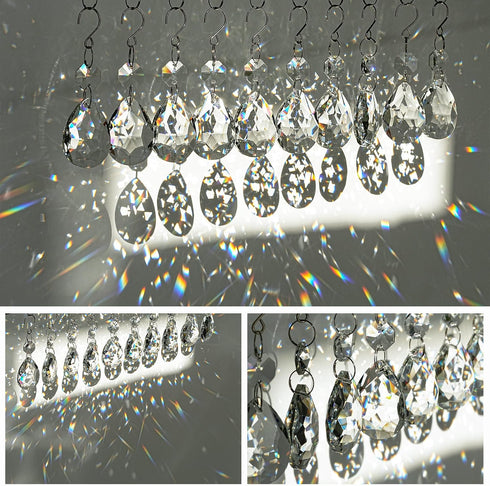 3Inch 10Pcs H&D HYALINE & DORA Crystal Suncatcher Bauhinia Prisms Pendants Chandelier Crystals Replacement Hanging Sun