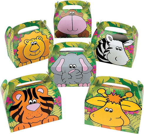 Fun Express Cardboard Zoo Animal Treat Boxes - 12 Pieces