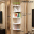 5-Tier Corner Shelf Wall Mount, Screw-Mounted Floating Bookshelf with Enhanced Support, Space-Saving Zigzag Shelf