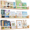 birola Nursery Bookshelf,Set of 3 White Wood Floating Bookshelf for Kids,Nursery Shelves for