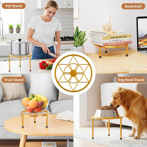 NQW 5 Pack Metal Potted Plant Stands for Indoor Outdoor,Round Planters Flower Pots Stand Holder,Heavy Duty Anti-Rust