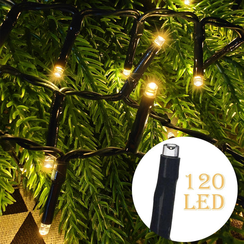 AWQ 2 Pack 10.8FT 120LED 8 (120) Christmas Fairy Lights, Twinkle Light Battery Operated with Modes, Timer & Memory