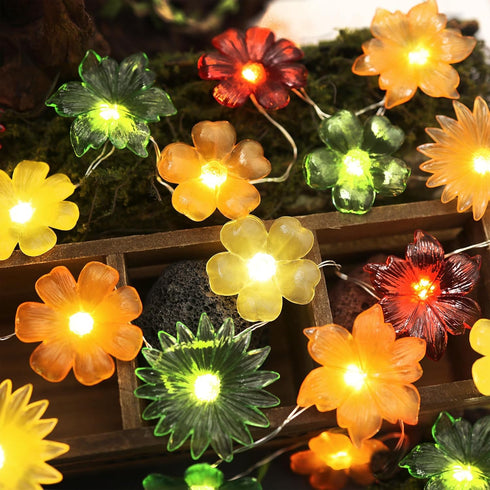 6.5ft 20LED JASHIKA Cute Flower Fairy Lights String of Flowers for Decorating Floral Garland for Wedding Christmas