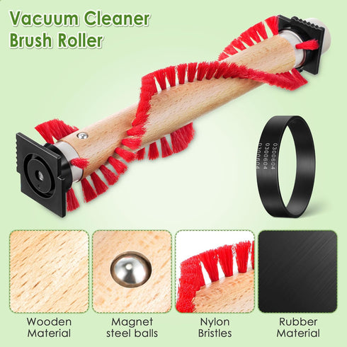 Landhoow 2 Pc Vacuum Roller Brush, 6 Pc Vacuum Belt - Replacement for XL Roller Brush, Compatible with Oreck XL