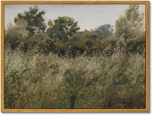 OIQArt Framed Vintage Landscape Wall Art - Natural Scenery Oil Painting Canvas Prints for Kitchen Bedroom Living Room