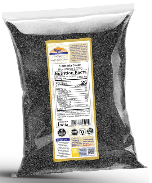 80oz (5lbs) 2.27kg Rani Tukmaria (Holy Basil Seeds) Used for Falooda / Sabja Dessert, Spice & Ayurveda Herbal ~ All