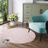 Latepis Light Pink Circle Rug 3ft, Fuzzy Round Throw Rug Non-Slip Faux Rabbit Fur Carpet for Bedroom, Living Room,