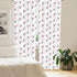 Lunarable Panda Window Curtains, Cartoon Style Bear Drawings with Pinkish Foliage Leaves, 2-Panel Set - 28" x 63", Pink
