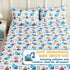 Set 4 15 Inch Queen Sheet Kids - Cars Pieces Soft Microfiber Cartoon Style Bedsheets for Boys Girls Teens, Oeko TEX