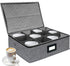 VERONLY Quilted Cup and Mug Storage Box, Holds 12 Coffee Mugs, Zipper Lid and Handles, Stackable for Dinnerware