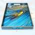 15.6 10.2" Spsyrine Serving Tray, Marble Decorative Tray Plastic Rectangular Coffee Table Tray for Living Room