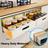 Pull Out Cabinet Organizer Adhesive, 12'' W x 16.9"D x 3.1'' H Heavy Duty Carbon Slide Out Pantry Shelves for Kitchen