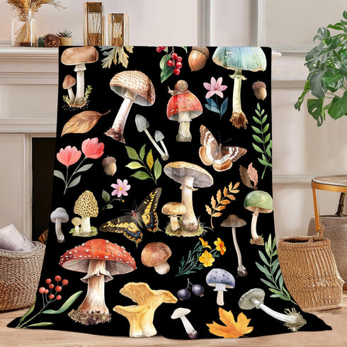 Knerova Mushroom Blanket - Ultra Soft Mushroom Throw Blanket, Super Fuzzy Plush Cozy