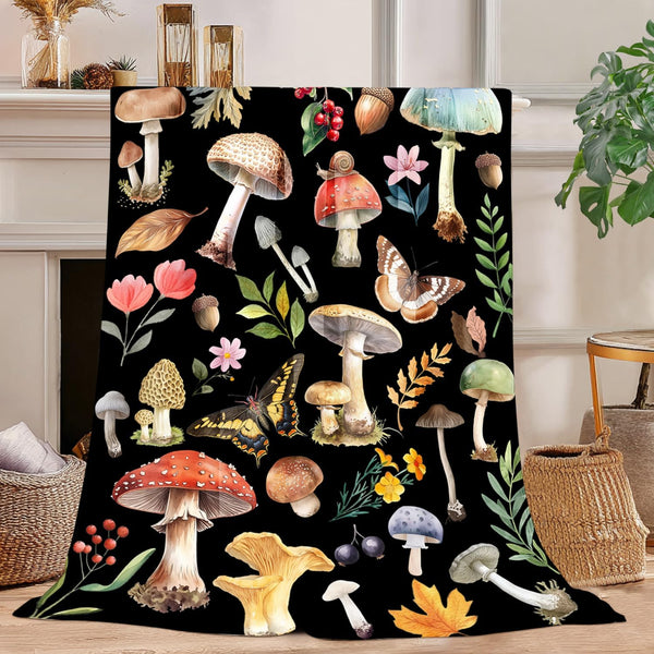Knerova Mushroom Blanket - Ultra Soft Mushroom Throw Blanket, Super Fuzzy Plush Cozy