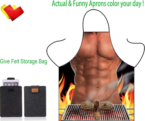 Funny Cute Cooking Apron for Men Women - Kitchen Adult Grillig BBQ Bib Apron for Cooking Baking Father's Day Birthday