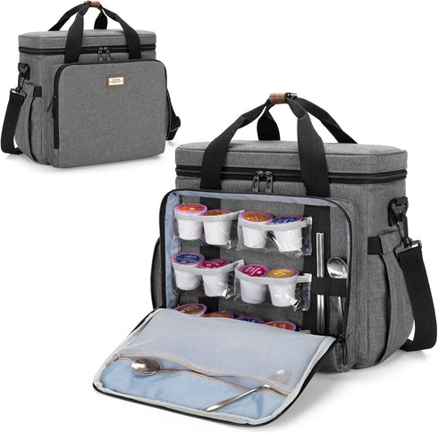 CURMIO Coffee Maker Travel Bag for Keurig K-Mini, Carrying Case with Multiple Pockets for K-Cup Pods