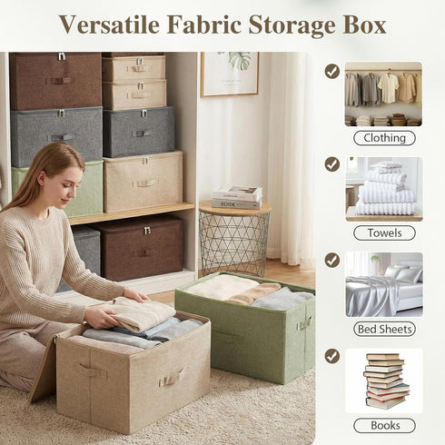 13 Closet ANMINY Storage Bins with Zipper Lids Qt Lidded Fabric Storage Boxes Baskets Cubes with Handles Collapsible