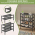 ROMGUAR CRAFT 3 Closet 27"x11"x20" Tier Bamboo Shoe Rack for Free Standing Wood Shoe Shelf Storage Organizer