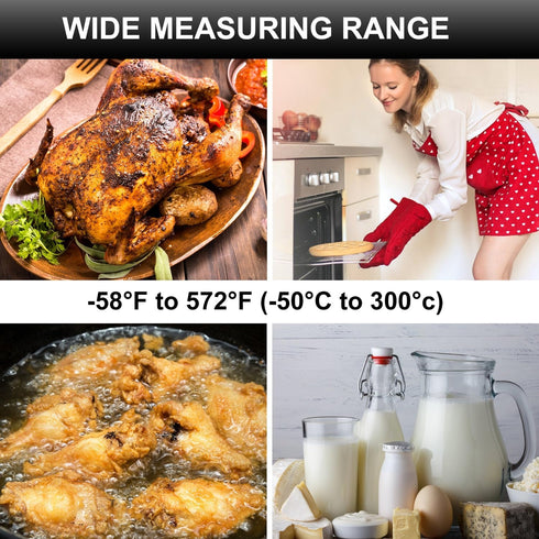 Waterproof Digital Meat Thermometer with Backlight, Instant Read Food Thermometer for Cooking, Grilling, BBQ