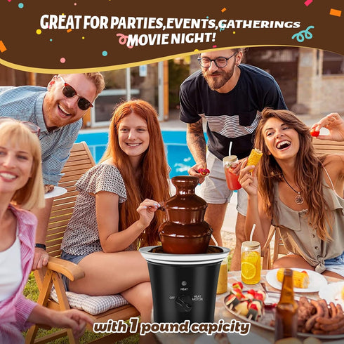 ZEVELOO MINI Chocolate Fountain Machine Small Electric Chocolate Fondue Fountain Machine for Party for Candy Butter