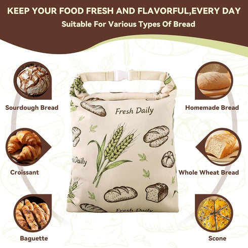 2 Pack Bread,17x13 Beeswax Bread Bags for Homemade In Sourdough Storage Bags,Sealing Zip to Keep Bread Fresh