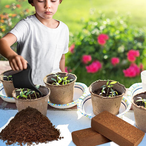 ZeeDix 6 Pcs Organic Coconut Coir Brick, 100% Compressed Coco Coir for Gardening, Low EC and pH Balance