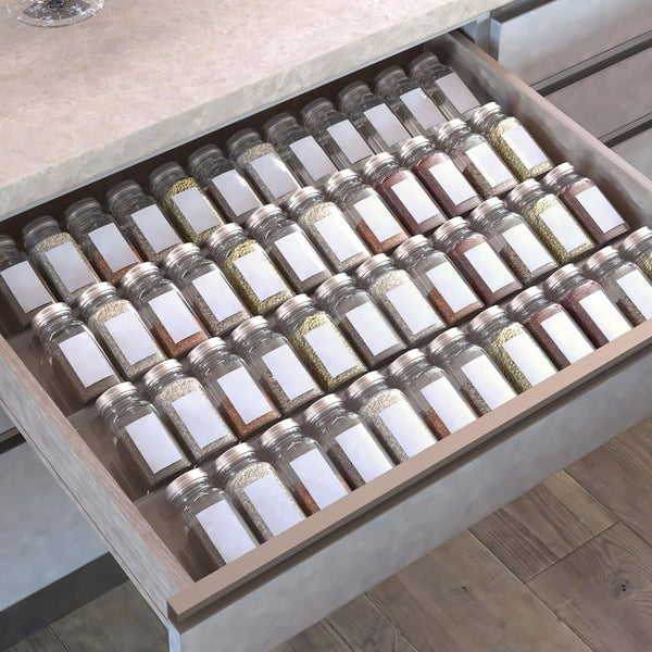 Spice Drawer Organizer, 4 Tier Clear Acrylic Expandable from 13" to 26", Kitchen Drawer Spice Rack Tray