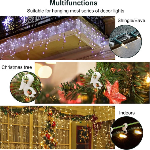 200 Pack C9 C7 Brightown Christmas Light Clips Outdoor, Mini Gutter & Shingle Clips for Hanging Christmas String