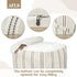 18"x18"x18", AELS Unstuffed Farmhouse Pouf Cover for Living Room, Boho Storage Bean Bag Cubes, Beige with Black Stitch