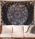 Neasow Bohemian Tapestry Wall Hanging, Black and White Floral Tapestry, 60×80 inches, Boho Decor