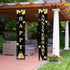 Wedding Anniversary Door Banner, Black Gold Happy Anniversary Sign for Party Decorations, Welcome Porch Outdoor Supplies