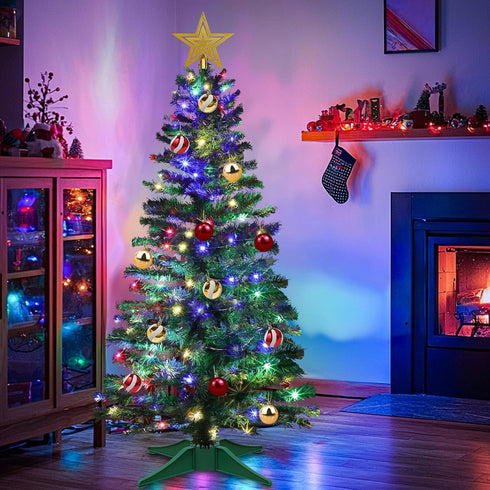 8 4 100 18 3D Remote Mode & Timer Ft Mini Christmas Tree with Warm White & Multi Color Change Lights DIY Balls