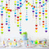 52Ft Valentines Day Party Decorations, Rainbow Love Heart Garland, Colorful Hanging Paper Heart Streamer Banner