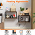 Alytree Floating Nightstand, Wood Floating Bedside Table with Cable Hole, Wall Mounted Nightstand for Bedroom, Living